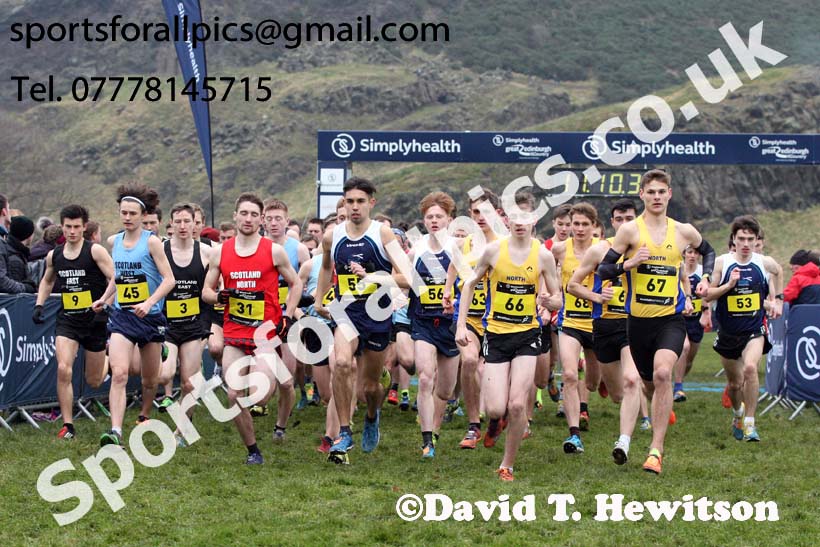 Inter District senior men and juniors, 2018 Simplyhealth Great Edinburgh International XCountry. Photo: David T. Hewitson/Sports for All Pics